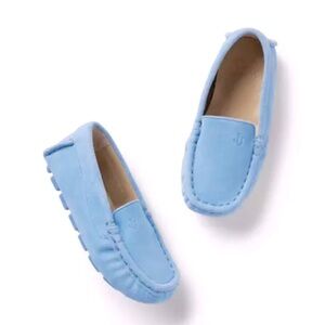 Janie and Jack -NWT boys Light Blue Suede Driving slip on Moccasins shoes 18-24m